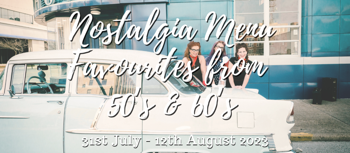 Image of a 1950s car, three women on the side of the road